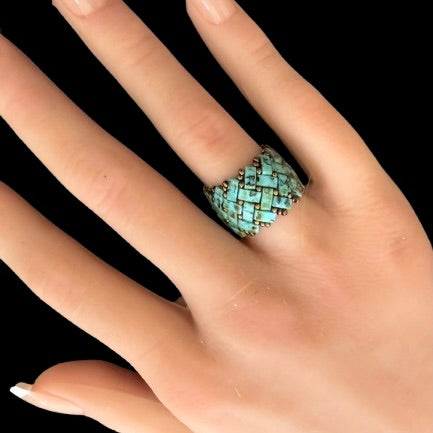 Herringbone Ring – Desert Sky