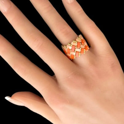 Herringbone Ring – Apricot