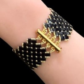 Herringbone Bracelet - Black Gold