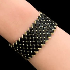 Herringbone Bracelet - Black Gold