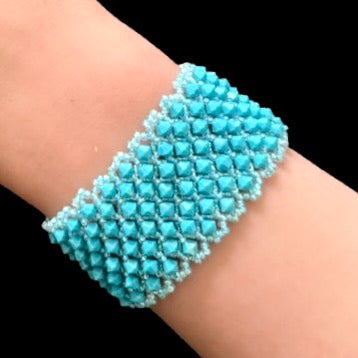 Diamond Mesh Cuff - Turquoise