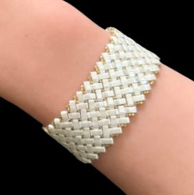 Herringbone Bracelet - Alabaster Gold