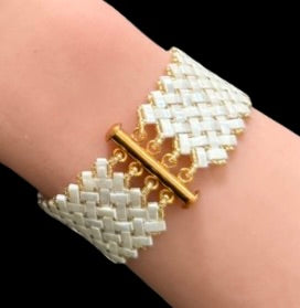Herringbone Bracelet - Alabaster Gold