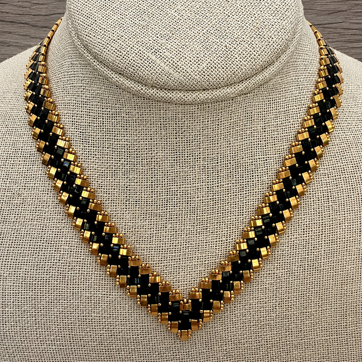 Gilded Herringbone - Black Gold