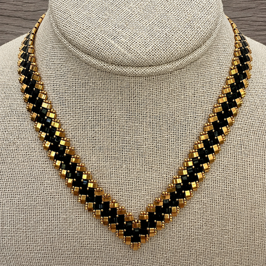 Gilded Herringbone - Black Gold