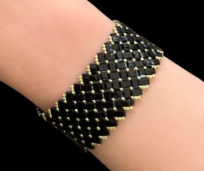 Herringbone Bracelet - Black Gold