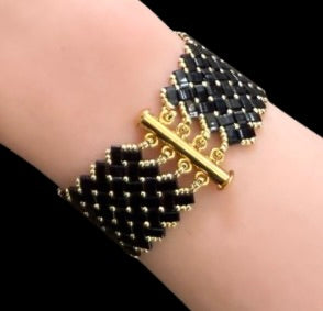 Herringbone Bracelet - Black Gold