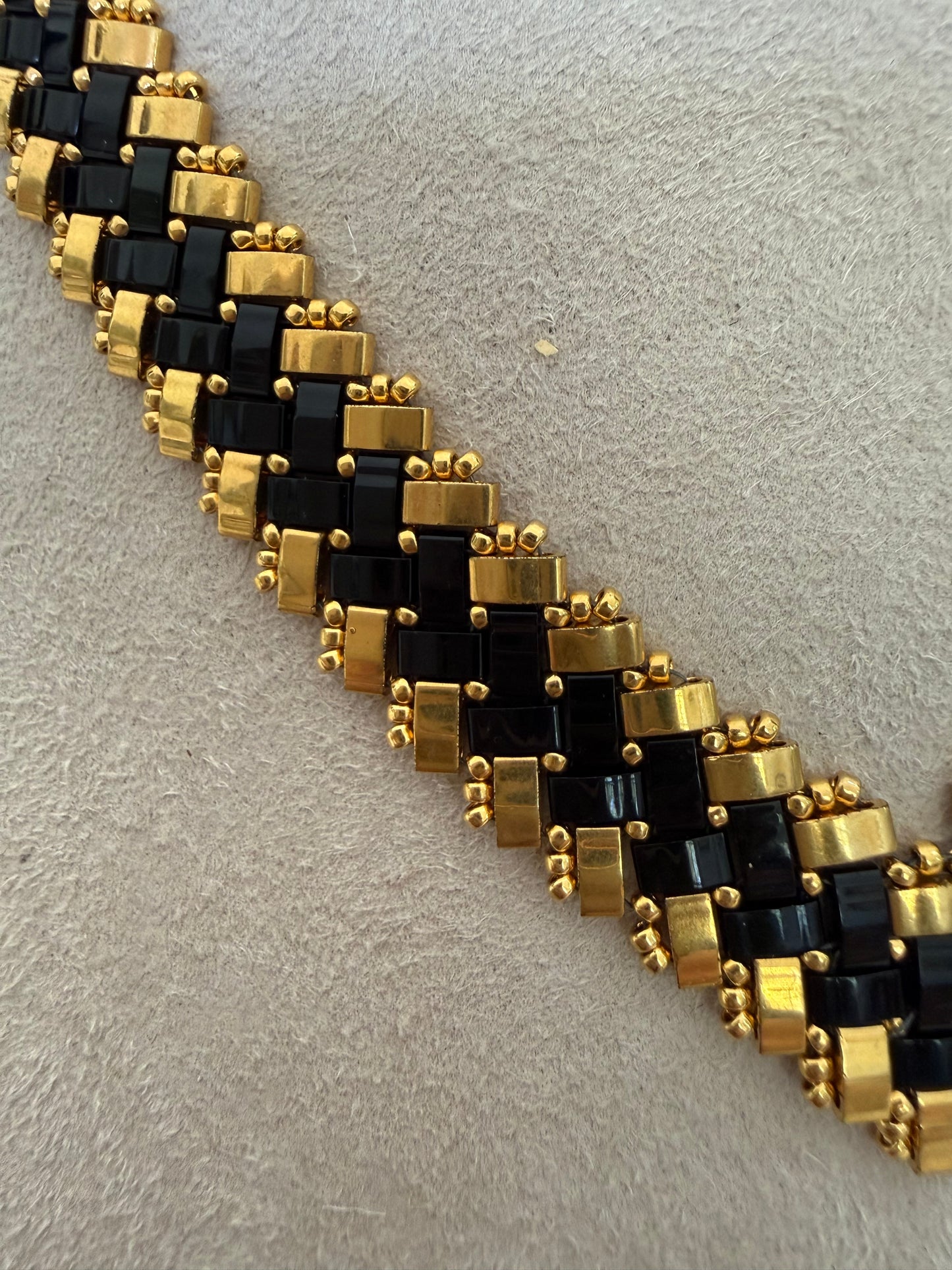 Gilded Herringbone - Black Gold