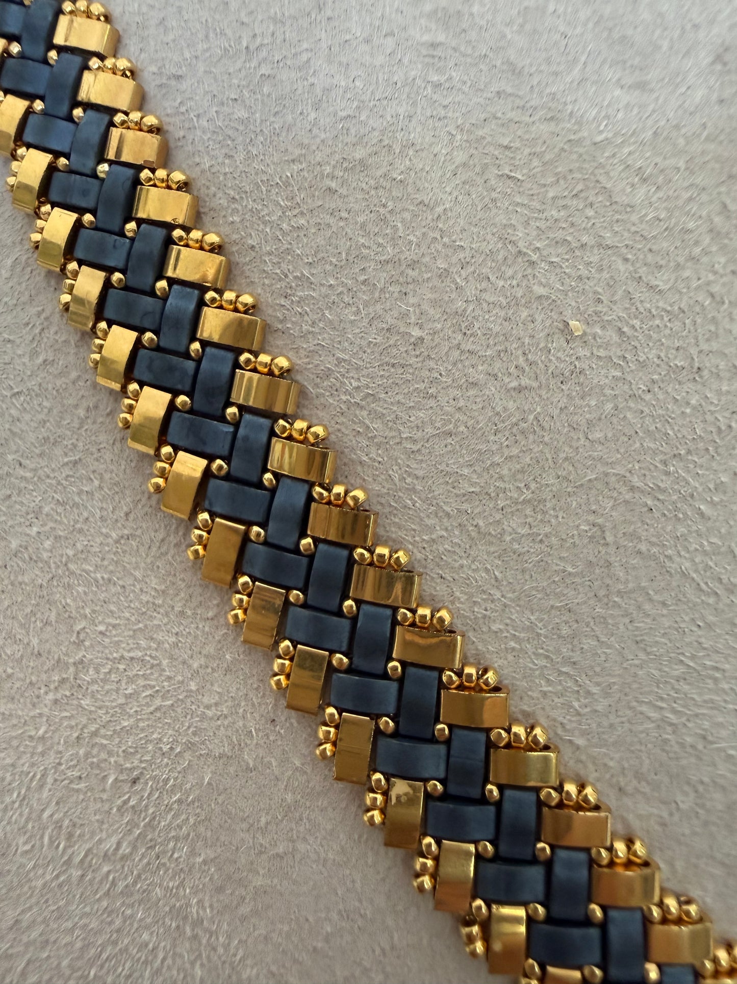 Gilded Herringbone - Golden Graphite